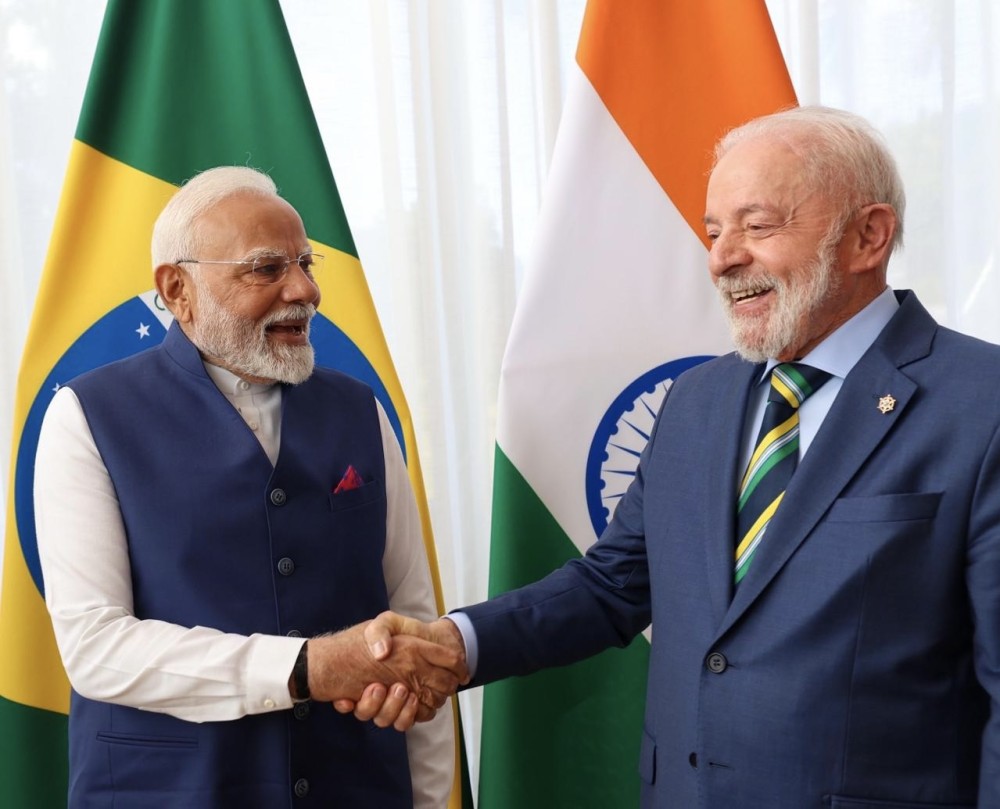 Brasília: Prime Minister Narendra Modi holds delegation-level talks with Brazilian President Luiz Inácio Lula da Silva in Brasília, Tuesday, July 8, 2025. (IANS File Photo))